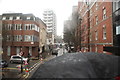 View of Edgware Road from the top of a horse-drawn bus parked on Crawford Place