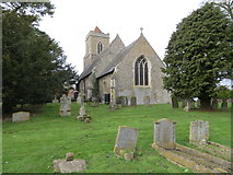 TM1083 : All Saints Church and part of its burial ground at Shelfanger by Peter Wood