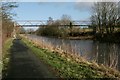 Pipe bridge over the canal