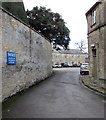 No Public Access notice facing Park Street, Cirencester