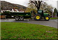 SO4593 : Tractor and trailer, Sandford Avenue, Church Stretton by Jaggery