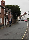 SO4593 : High Street cyclist, Church Stretton by Jaggery