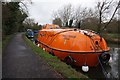 Former lifeboat on the Grand Union Canal