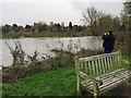 SP2964 : Recording the River Avon in spate, Warwick by Robin Stott