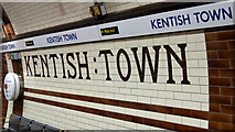TQ2985 : Kentish Town tube station - ceramic tiles by Mike Quinn