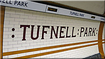 TQ2985 : Tufnell Park tube station - ceramic tiles by Mike Quinn