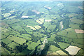 SO0974 : Aerial view - Llananno and A483 northwest of Llanbister by Colin Park
