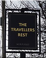 Sign for the Travellers Rest, Upper Hopton