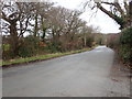 The B5381 near Penrefail Crossroads