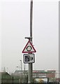 UK Roundabout And Speed Camera Sign