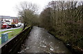 Downstream along the Rhondda River from Crichton Street, Treorchy