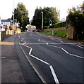 Zigzag white markings on the A40 Brecon Road, Abergavenny