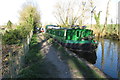 Narrowboats by the towpath