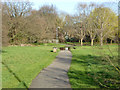 Flooded path on open space, Chertsey