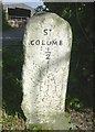 Old Milestone north of the A3059 at Trekenning Farm