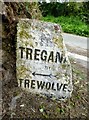 Old Guide Stone by Tressaddern Water Mill, Tregatillian