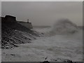 SS8176 : Porthcawl: big waves by the harbour breakwater by Chris Downer