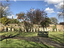 TL2796 : Bench in The Garden of Rest, Whittlesey by Richard Humphrey