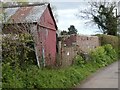 Old shed and old wall, Newcourt Road, Topsham