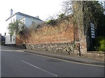 SX9193 : Brick and stone wall, St David's Hill, Exeter by David Smith