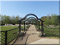 TQ4576 : Entrance to the Memorial Garden in Hillview Cemetery by Marathon