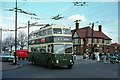 Derby trolleybus 241 at The Mitre en route to Shelton Lock, 1966