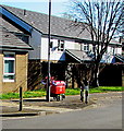 Red Royal Mail trolley, Evans Street, Newport