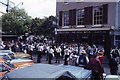 Morris dancers outside the Gipsy Moth public house, Greenwich