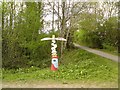 SJ9594 : Sustrans signpost at Swain's Valley by Gerald England