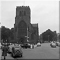 SJ4912 : Shrewsbury Abbey Church, 1961 by Alan Murray-Rust