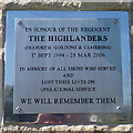 Plaque on Highlanders Monument