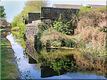 SD7807 : Manchester, Bolton and Bury Canal, Bridge Abutment at Radcliffe by David Dixon