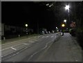 Zebra crossing outside Swallowdale Primary School at night