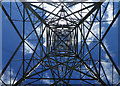 SU7621 : Looking straight up Electricity pylon by Martyn Pattison