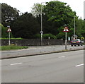 Traffic lights warning sign, Malpas Road, Newport