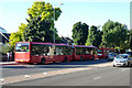 Bus stand on Lower Mortlake Road