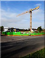 Yellow crane in Llantarnam, Cwmbran