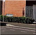 Bilingual name sign, Doric Mews, Newport