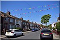 Street decorations to celebrate the 75th anniversary of VE day