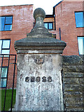 SE2535 : Inscribed gatepost, Broad Lane, Bramley by Stephen Craven
