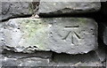 Benchmark on roadside stone wall on SE side of Stubley Hollow