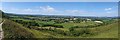 Panorama looking North across East Harting towards Rogate from the top of Harting Down