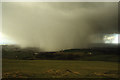 SJ9373 : Heavy snow shower crossing Macclesfield as seen from Tegg's Nose by Colin Park