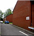 No Public Thoroughfare notice, School Court, Cwmbran