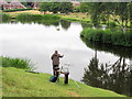 Fishing in Harvington Hall Lake