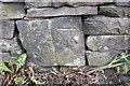 Ordnance Survey benchmark on wall at east side of B6269 near Chak Gardens