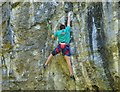 Rock climber on Ravenstor Crag