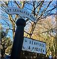 NZ1785 : Direction Sign â€“ Signpost on St Leonards Lane, Mitford by A Lloyd