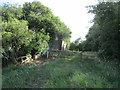 Bridleway, gate and bridge abutment