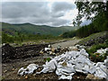 NY3020 : Rubbish left by the contractors working on the new water pipeline by Mick Garratt